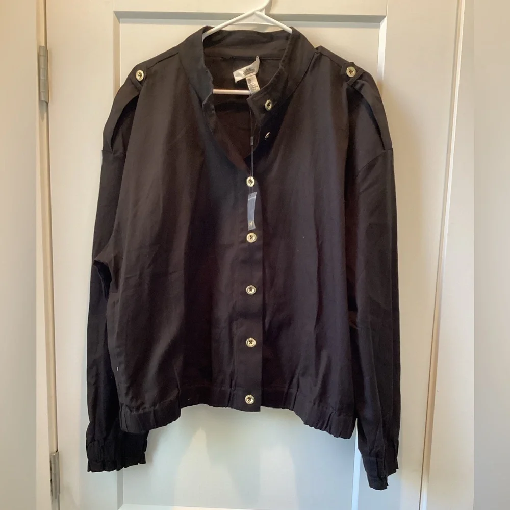 NWT Halston Button Front Military‎ Jacket Size XXL